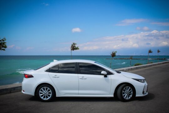 Toyota Aqua white car