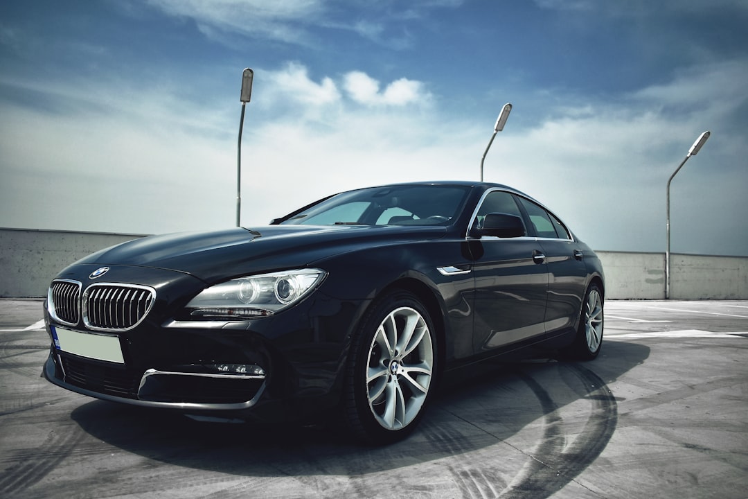 black BMW sedan luxury car