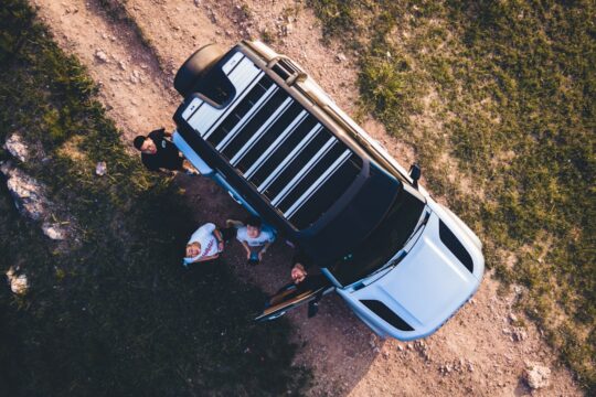 white family SUV outdoor