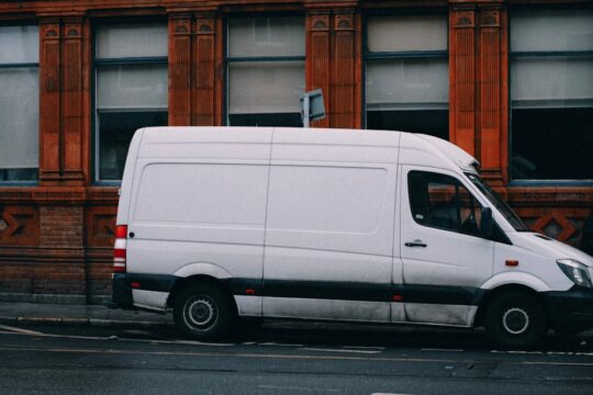 white passenger van bus